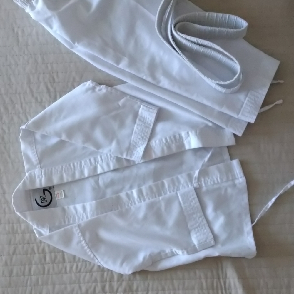 Karate uniform with belt white